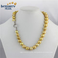 Freshwater Pearl Necklace Luxurious Golden Color 9-13mm Edison Popular Pearl Necklace